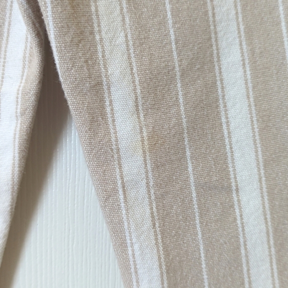 NY Line 90's Vintage Classic Striped High Waisted Tapered Leg Pants Tan White 28 - Picture 6 of 15